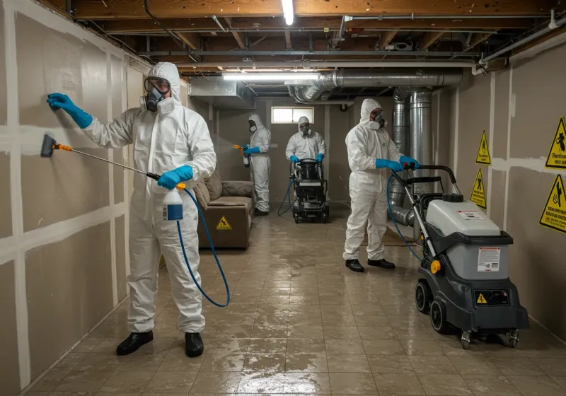 Basement Moisture Removal and Structural Drying process in Hancock, MD